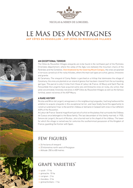 Le Mas Des Montagnes AOP CÔTES DU ROUSSILLON - AOP CÔTES DU ROUSSILLON VILLAGES
