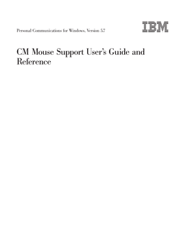 CM Mouse Support User™S Guide and Reference