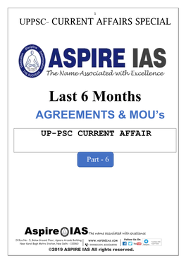 Last 6 Months AGREEMENTS & MOU’S