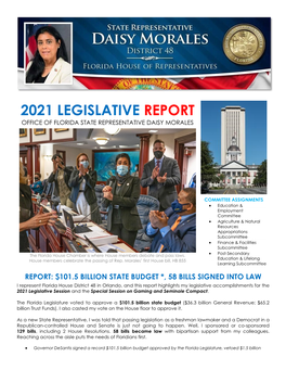 2021 Legislative Report Office of Florida State Representative Daisy Morales