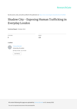 Shadow City - Exposing Human Trafficking in Everyday London