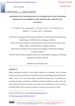 Research Article Special Issue