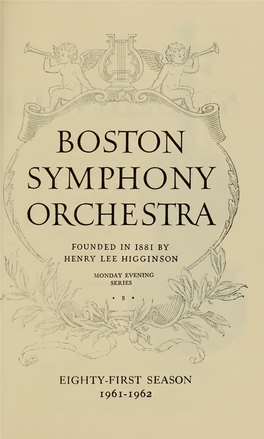 Boston Symphony Orchestra Concert Programs, Season 81, 1961-1962