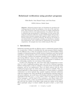 Relational Verification Using Product Programs