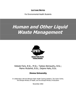 Human and Other Liquid Waste Management