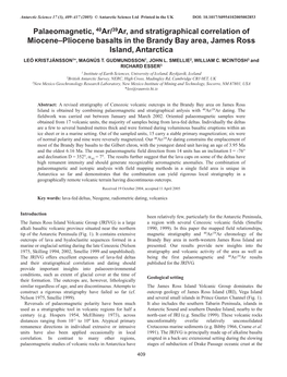 Palaeomagnetic, 40Ar/39Ar, and Stratigraphical Correlation Of