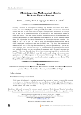 (Mis)Interpreting Mathematical Models: Drift As a Physical Process