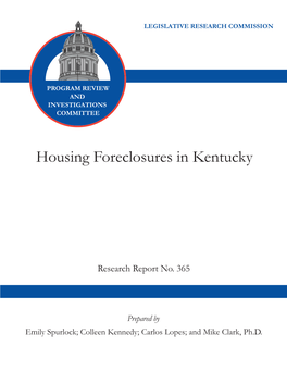 Housing Foreclosures in Kentucky