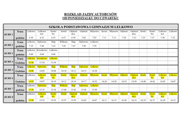 Rozkład Jazdy Autobusów Szkoła Podstawowa I Gimnazjum Lelkowo