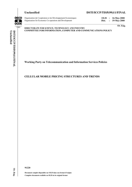 Unclassified DSTI/ICCP/TISP(99)11/FINAL