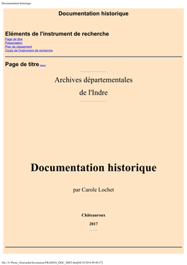 Documentation Historique