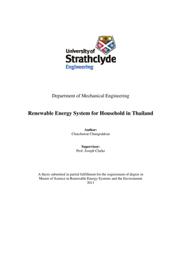 Renewable Energy System for Household in Thailand