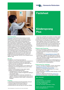 Factsheet Kinderopvang Plus