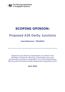 SCOPING OPINION: Proposed A38 Derby Junctions