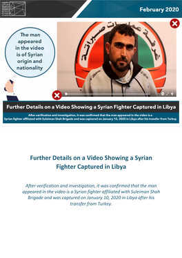 Further Details on a Video Showing a Syrian Fighter Captured in Libya