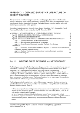 Detailed Survey of Literature on Desert Tourism