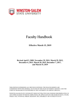 Faculty Handbook