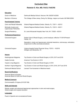 View Dr. Kim's Full Resume