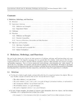 Contents 3 Relations, Orderings, and Functions