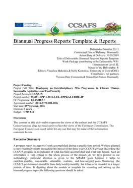 Biannual Progress Reports Template & Reports