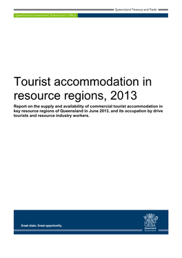 Tourist Accommodation in Resource Regions, 2013