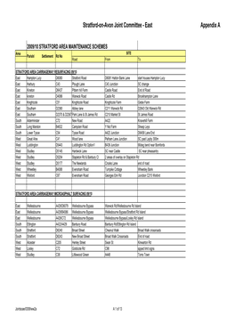 Stratford-On-Avon Joint Committee - East Appendix A