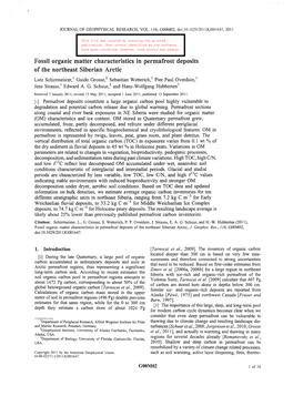 Jfossh Organic Matter Dnaracterftstncs Inn Permafrost