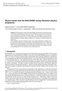 Recent Results from the NA61/SHINE Strong Interaction Physics Programme