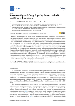 Vasculopathy and Coagulopathy Associated with SARS-Cov-2 Infection
