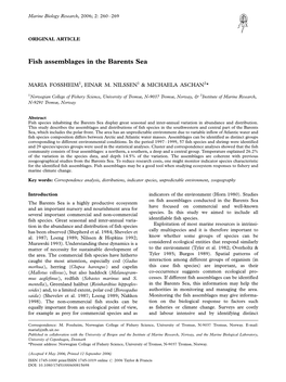 Fish Assemblages in the Barents Sea