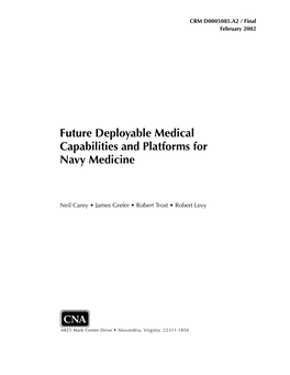 Future Deployable Medical Capabilities and Platforms for Navy Medicine