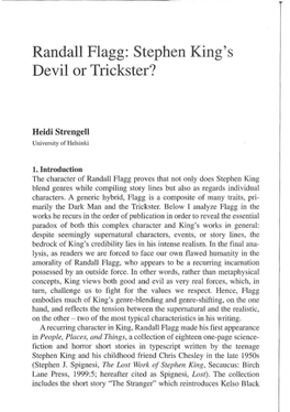 Randall Flagg: Stephen King's Devil Or Trickster?