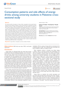 Consumption Patterns and Side Effects of Energy Drinks Among University Students in Palestine: Cross- Sectional Study