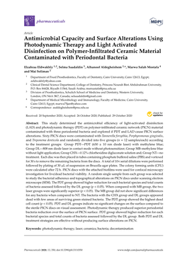 Antimicrobial Capacity and Surface Alterations Using