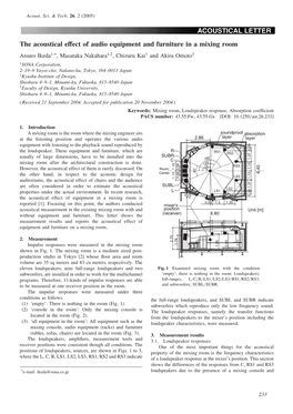 The Acoustical Effect of Audio Equipment and Furniture in a Mixing