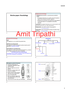 Elective Parasitology