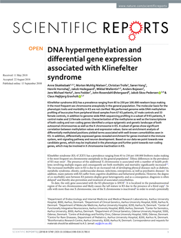 DNA Hypermethylation and Differential Gene Expression Associated With