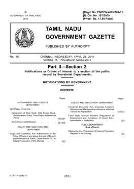 Tamil Nadu Government Gazette