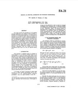 Specific 2-D Spectral Estimation for Wideband Beamforming