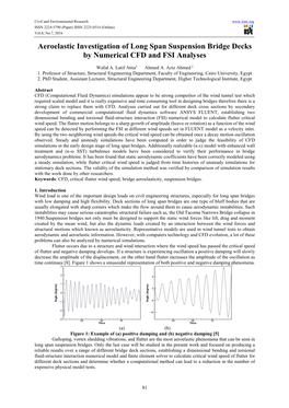 Aeroelastic Investigation of Long Span Suspension Bridge Decks by Numerical CFD and FSI Analyses