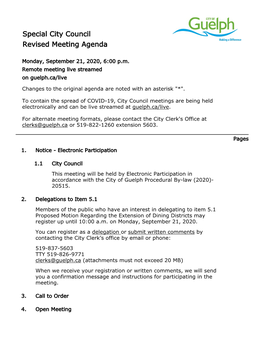 Guelph City Council Agenda Package