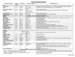 MSHSL 2020-2021 Projected Calendar