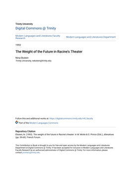 The Weight of the Future in Racine's Theater