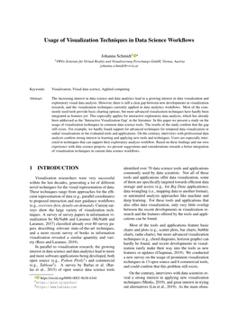 Usage of Visualization Techniques in Data Science Workflows