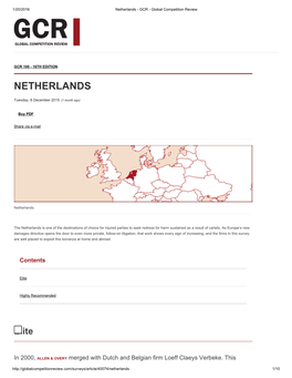 Netherlands ­ GCR ­ Global Competition Review