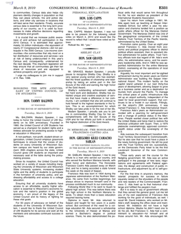 CONGRESSIONAL RECORD— Extensions of Remarks E331 HON