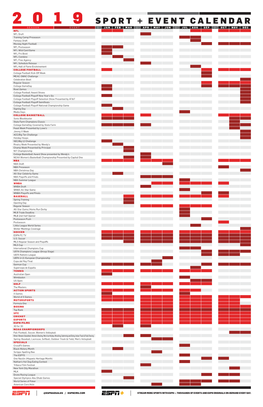 Sport + Event Calendar