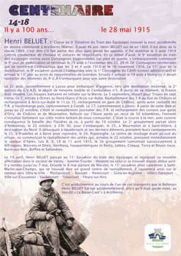 Il Y a 100 Ans… Le 28 Mai 1915