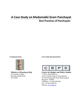 A Case Study on Madamakki Gram Panchayat Best Practices of Panchayats
