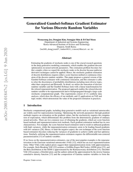 Generalized Gumbel-Softmax Gradient Estimator for Various Discrete Random Variables